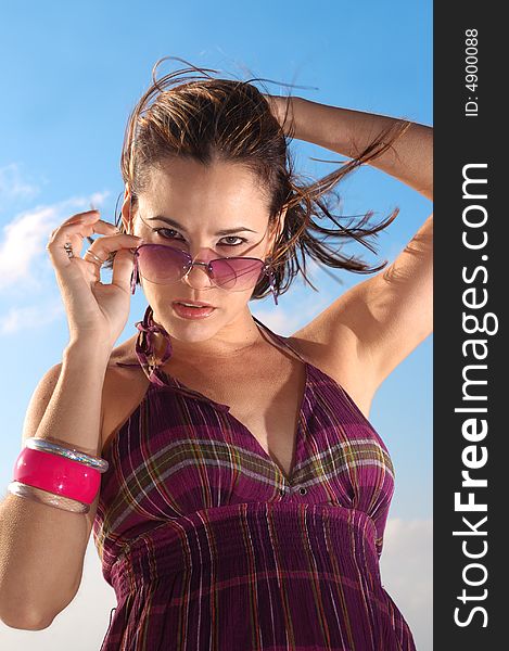 Fashion Model With Sunglasses