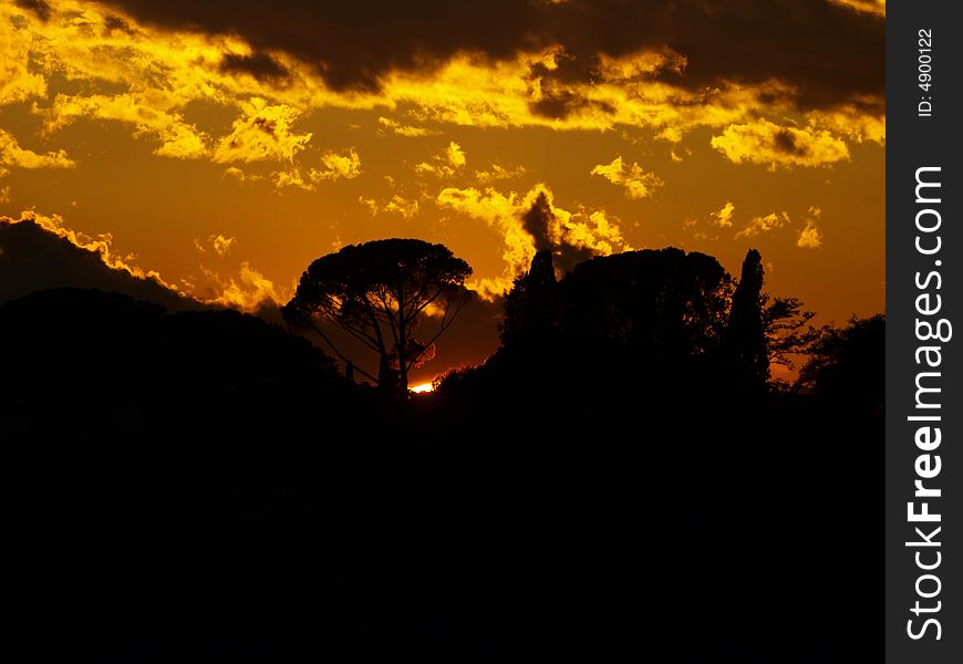 A beautiful sunset in Florence - Italy. A beautiful sunset in Florence - Italy