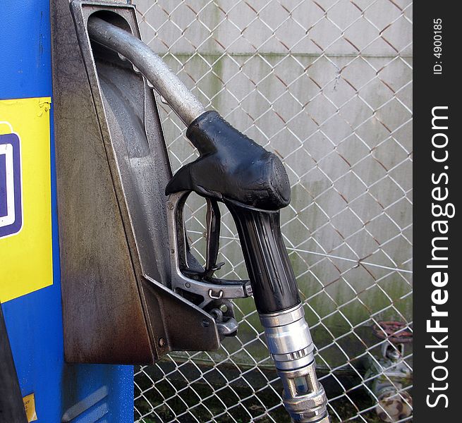 Close up of an old petrol pump