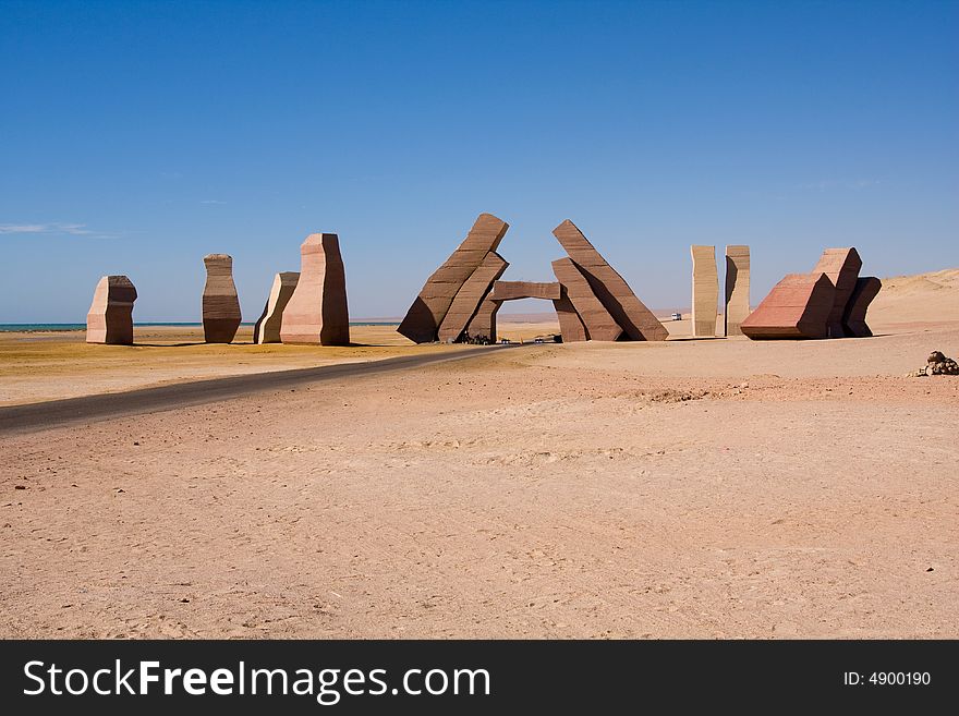 The Stone gate in desert