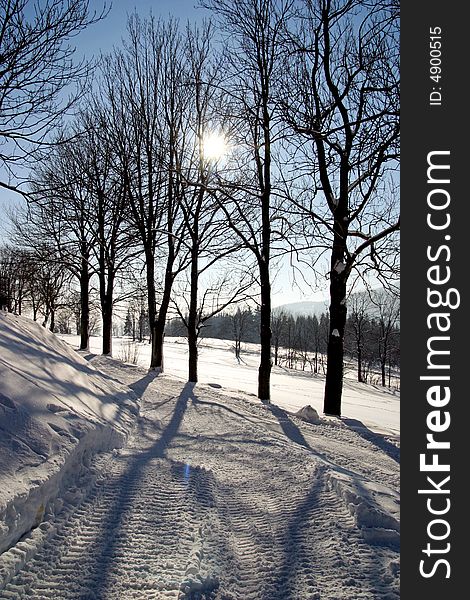 White winter in Czech Republic / Europe. White winter in Czech Republic / Europe