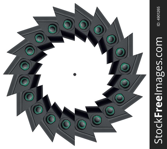 Abstract figure in the form of disk. Illustration. Abstract figure in the form of disk. Illustration.