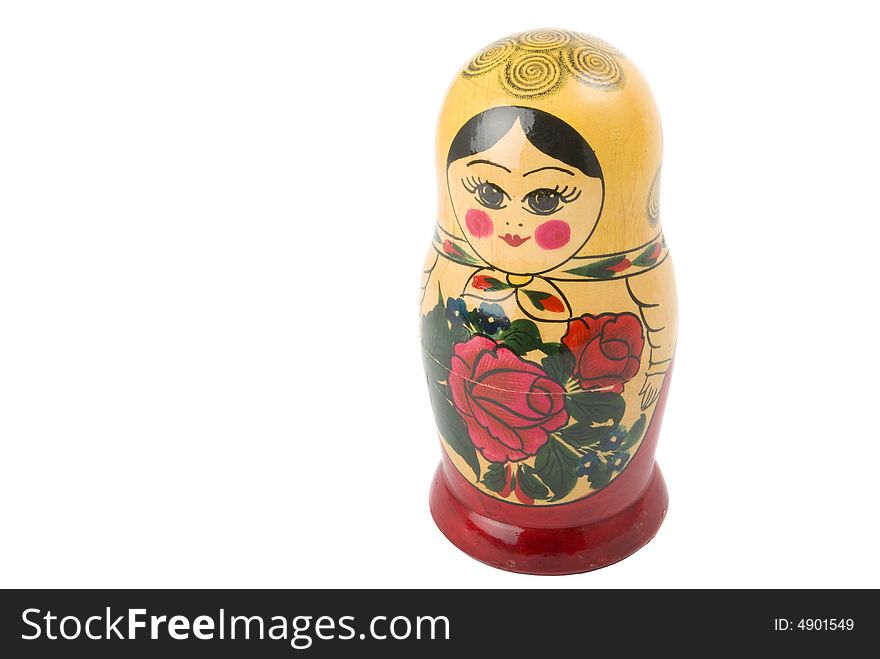 Single russian traditional doll matreshka. Two light source. Single russian traditional doll matreshka. Two light source.