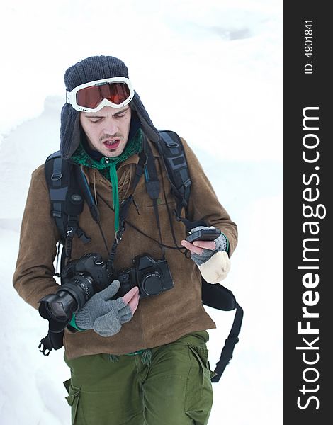 Photographer in snow