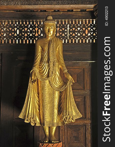 Myanmar, Salay: Statue In  Salay Monastery