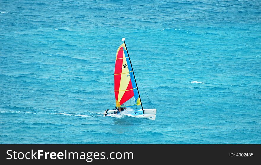 Sailing in the in ocean of cancun. Sailing in the in ocean of cancun