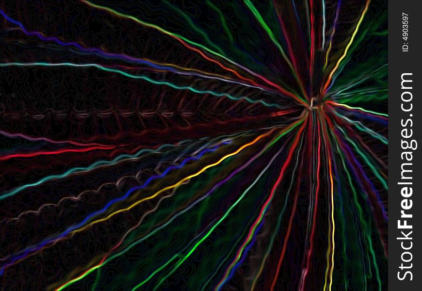 Colored lines on the black and luminous fibre