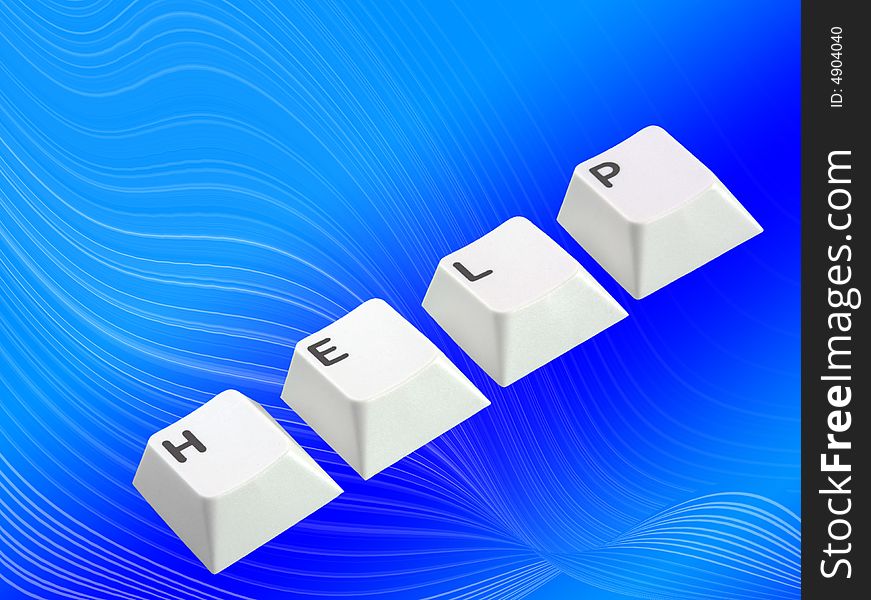 Conceptual image of computer keys spelling help. Conceptual image of computer keys spelling help.