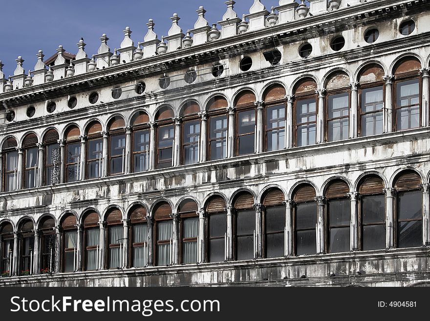 Piazza San Marco, Old Building Front Facade - Venice, Italy. Piazza San Marco, Old Building Front Facade - Venice, Italy