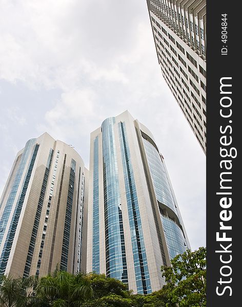 Modern office skyscrapers in kuala lumpur