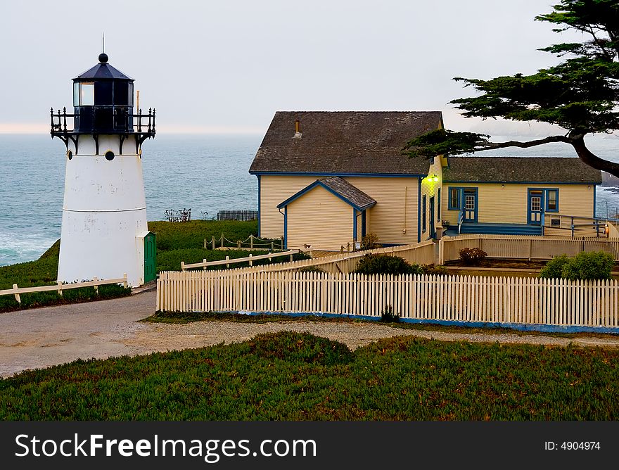 Point Montara Lighthouse before sunset in California. Point Montara Lighthouse before sunset in California