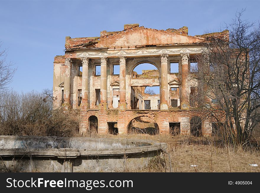 Ruins palace 18 century in moscow region, Russia