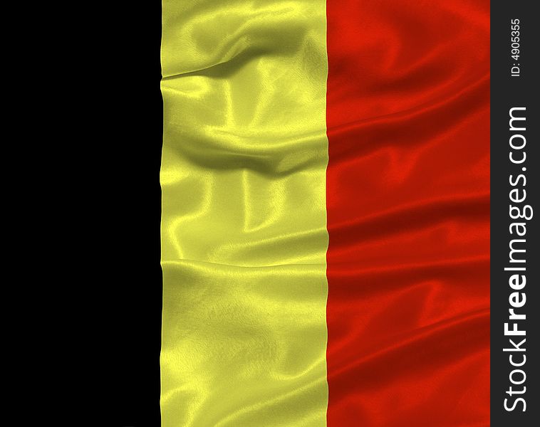 Illustration of waving Belgian Flag close up. Illustration of waving Belgian Flag close up