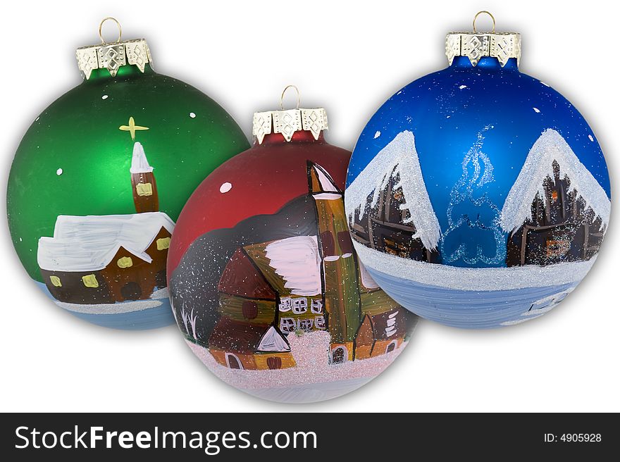 Christmas balls hand painted are very decorative effect