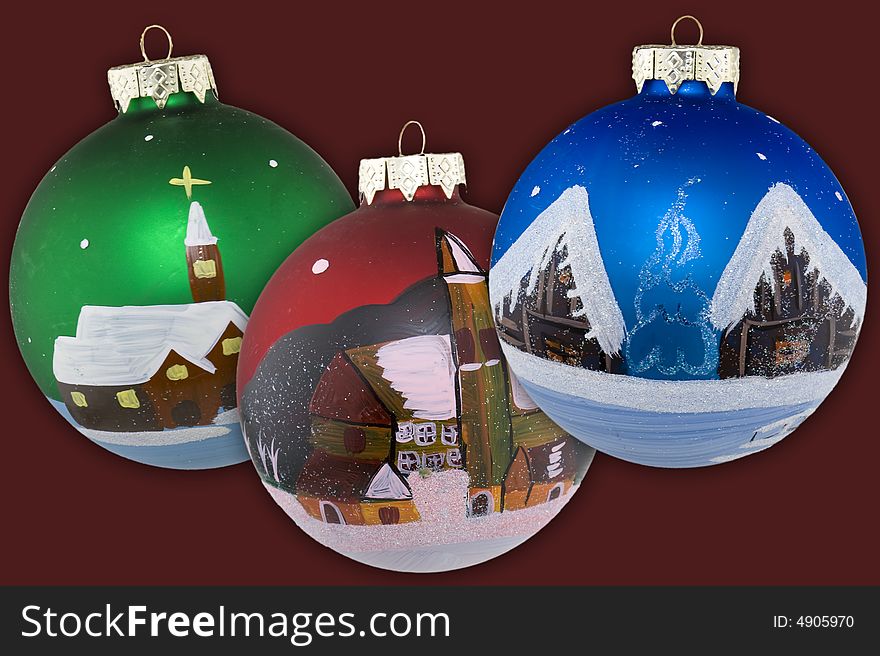 Christmas balls hand painted are very decorative effect