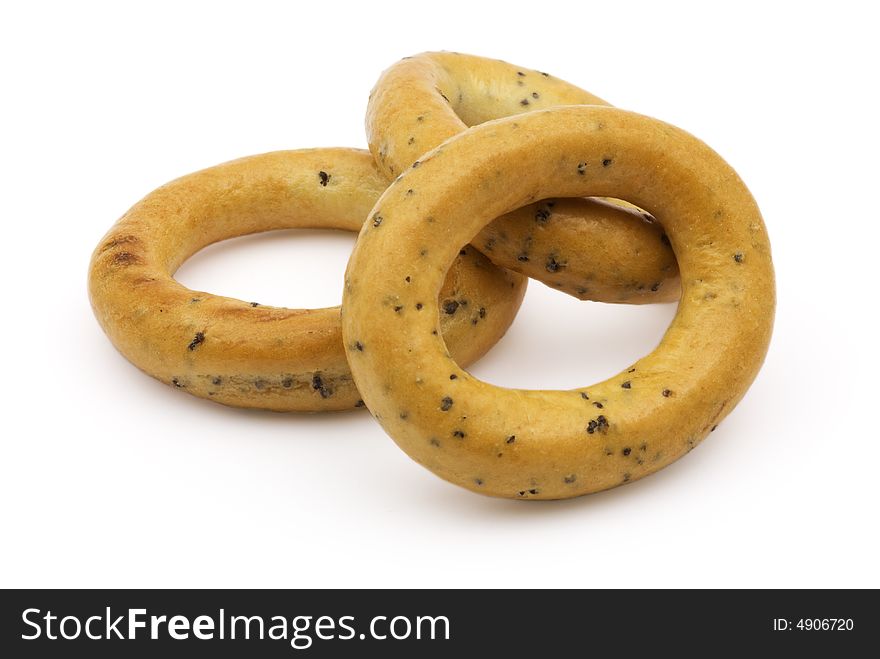Isolated photo of several fresh russian bagels. Isolated photo of several fresh russian bagels