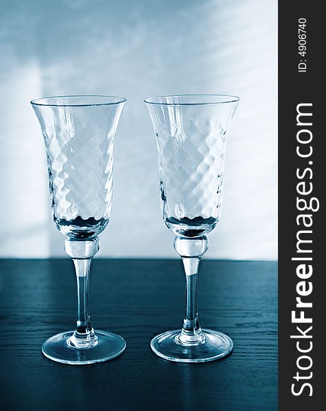 Two glasses for a sparkling wine