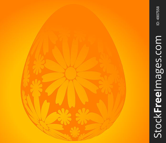 Easter egg with floral ornament, vector illustration