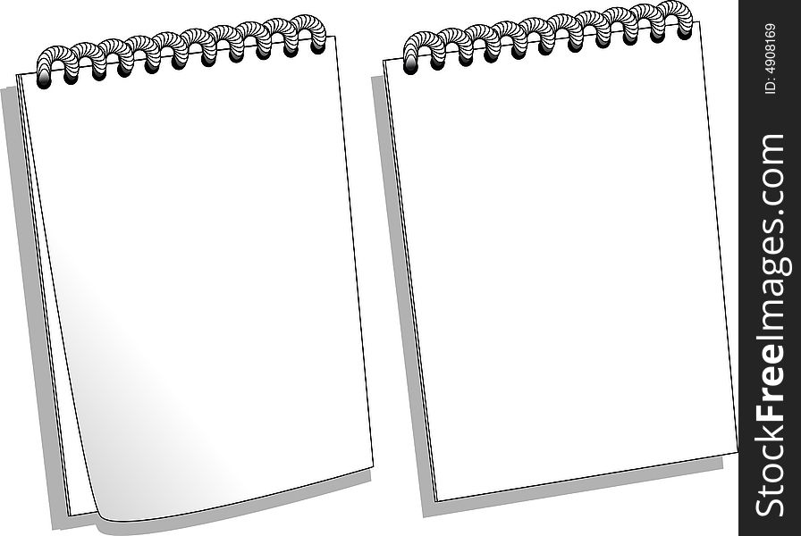 Vector illustration - two white Notebook