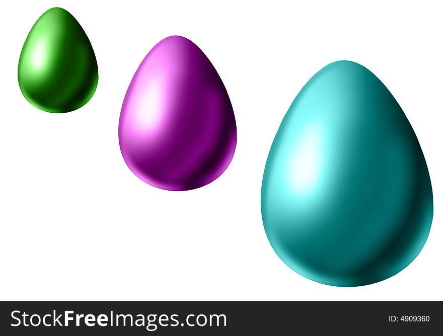 Colorized Easter Eggs, Different Sizes