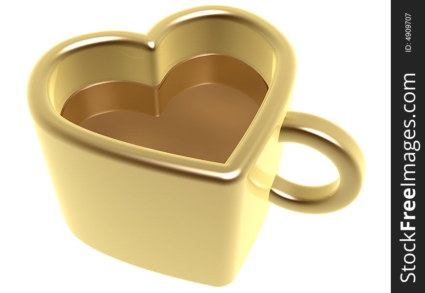 Heart cup and coffee