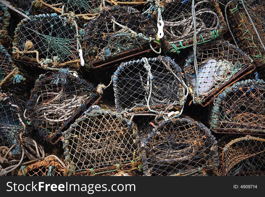 Creels or Lobster Pots used by Fishermen. Creels or Lobster Pots used by Fishermen