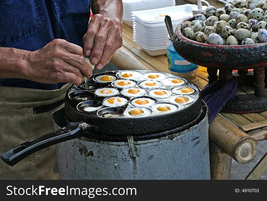 Quail eggs in Thailand asia