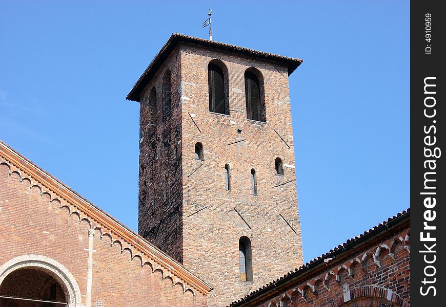 A part of the Sant 'Ambrogio church in Milan, Italy. A part of the Sant 'Ambrogio church in Milan, Italy