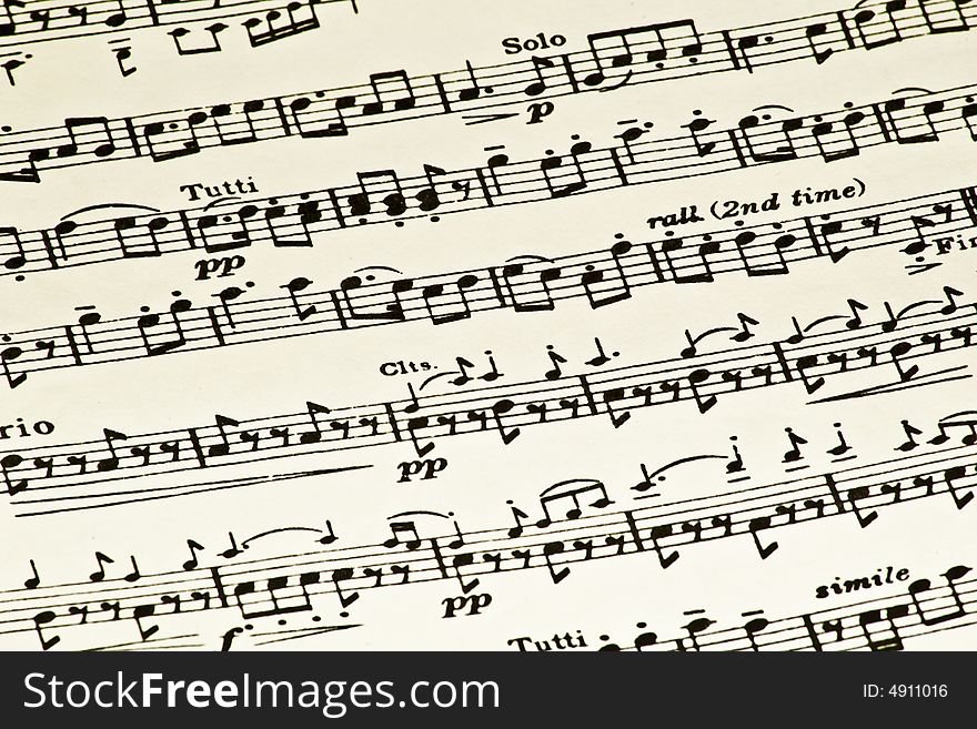 Black and white sheet music background