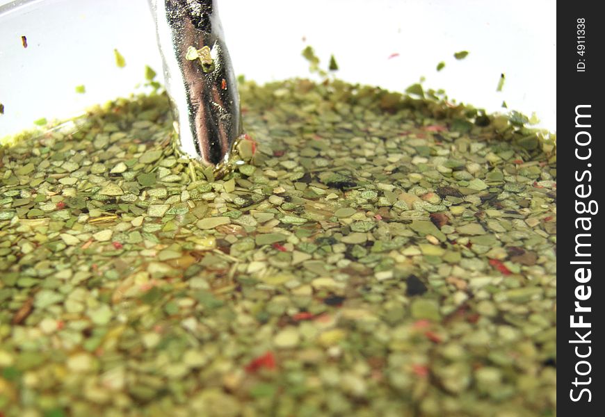 Cup with mate tea closeup