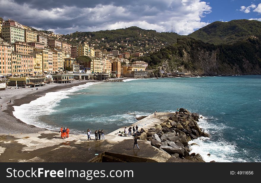 Camogli famous village in the Ligurian Riviera in italy. Camogli famous village in the Ligurian Riviera in italy