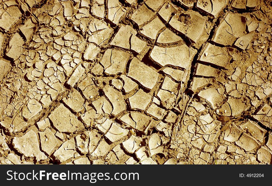 Dry earth on a hot summer day