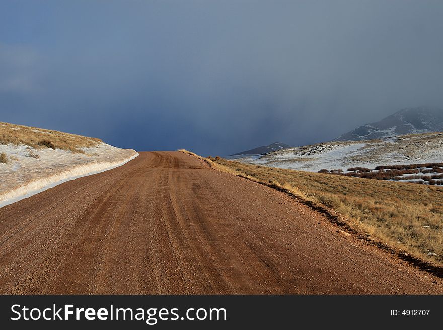 A desert road in late winter.