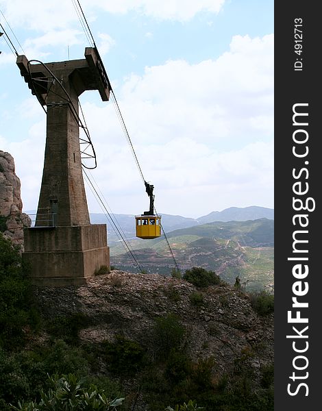 Cable car in Montserrat, Catalonia, Spain