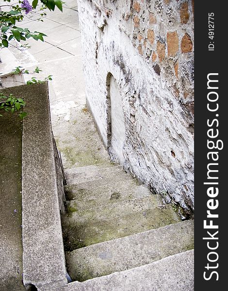 Stairs of old house going down