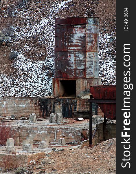 The environmental damage and debris from an abandoned mine in Idaho.