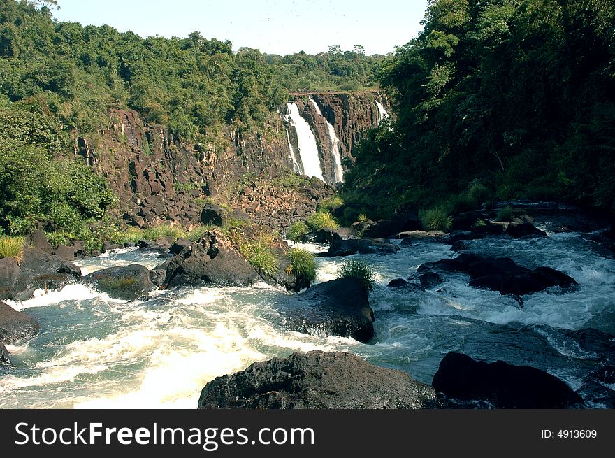 Argentinian falls from Brazil - Iguazu. Argentinian falls from Brazil - Iguazu