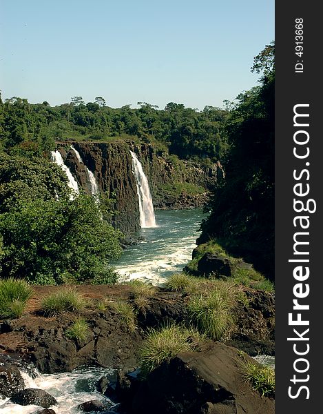 Argentinian falls from Brazil - Iguazu. Argentinian falls from Brazil - Iguazu