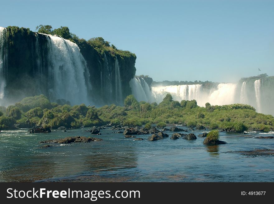 Argentinian falls from Brazil - Iguazu. Argentinian falls from Brazil - Iguazu