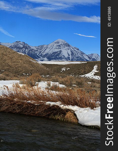 Diamond Peak with Birch Creek in the foreground in Idaho.