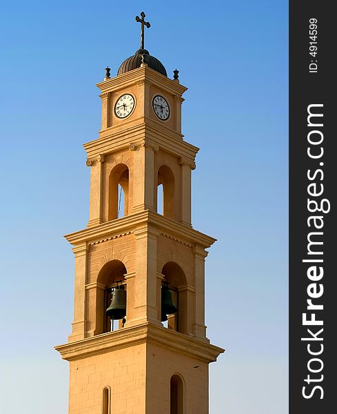 St. Peter's Church clock tower in Jaffa