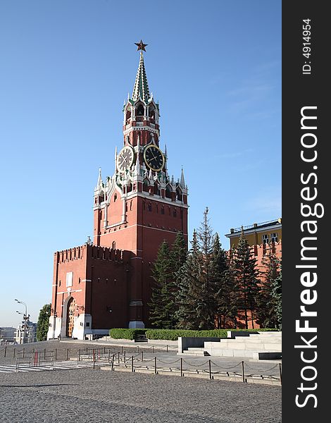 Red square  Moscow, kremlin clock