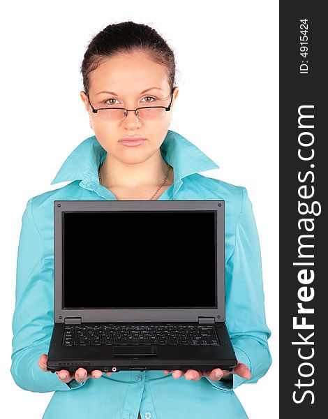 Young Woman Shows Notebook