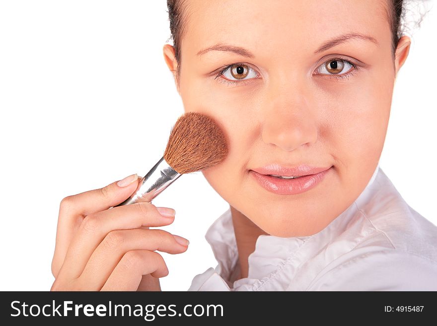 Make up. woman with brush