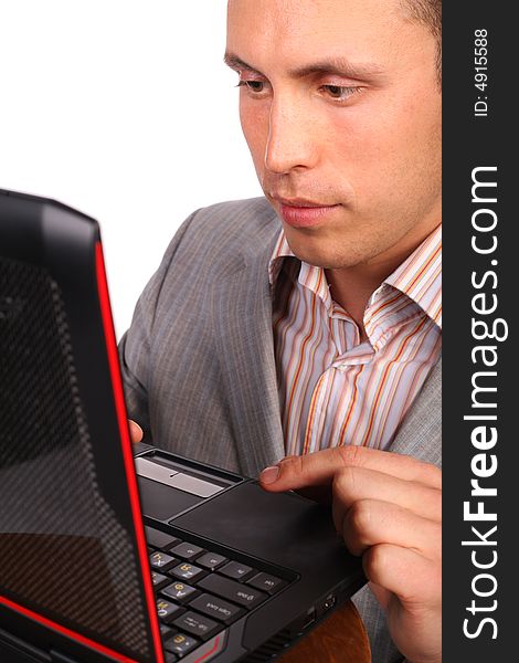 Businessman Working On Notebook