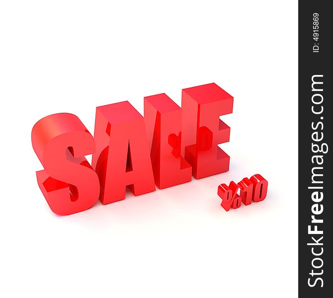 Red SALE sign and symbols of percent