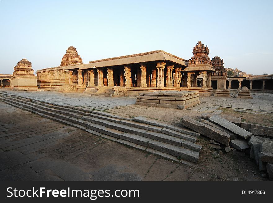 Old temple in hampi karnataka india