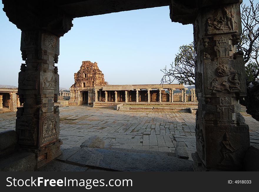 Old temple in hampi karnataka india.