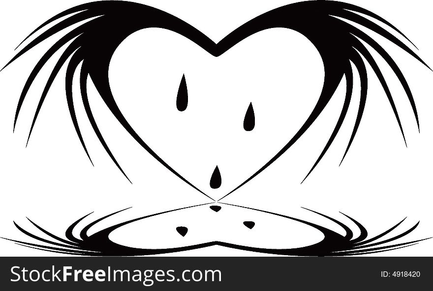 Abstract vector illustration of a heart. Abstract vector illustration of a heart