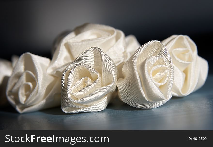 Wedding accessories, addition of a veil - roses from a fabric. Wedding accessories, addition of a veil - roses from a fabric